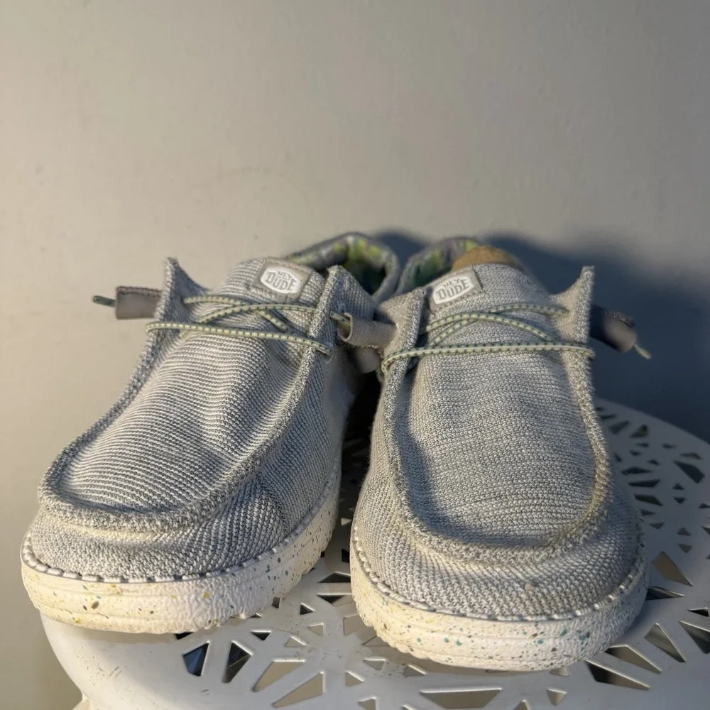 Hey Dude Womens Wendy Stretch Slip On Shoes Sz 9 Grey Pearl River Casual